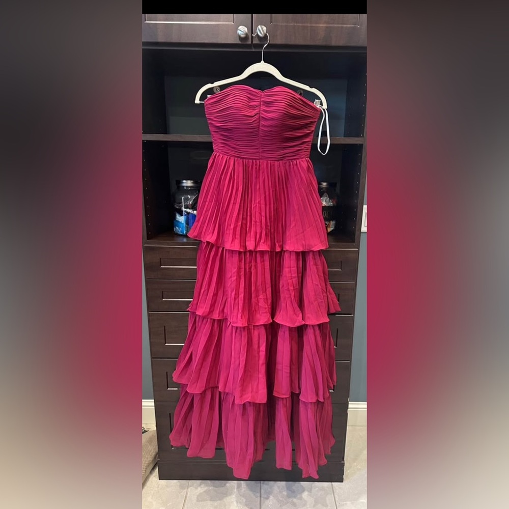 Elegant Pink Tiered Dress